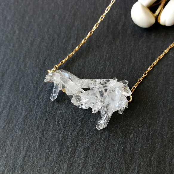 国内から発送☆　Talk to me  ☆ヒマラヤ水晶の　氷の 14kgf 首飾り　delicate S 1枚目の画像