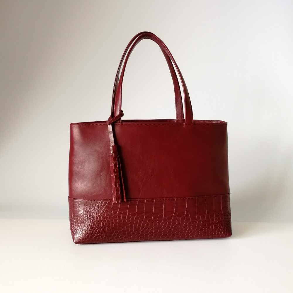 よこ長トートbag☆彡ボルドー・A4サイズ・受注製作