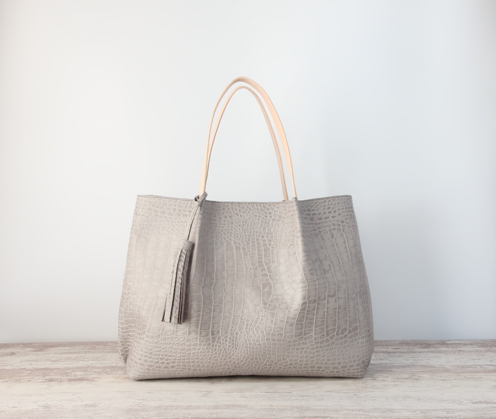 ふんわりタックトート(LL)☆彡グレー・ビッグサイズ・受注製作