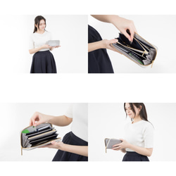 《一番人気！選べる7色》ラウンドファスナー・長財布☆彡大容量・カード12枚収納・クロコダイル型押しレザー・くすみカラー 14枚目の画像