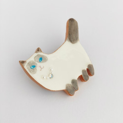 【受注制作】ブローチ／セレブな猫ちゃん 3枚目の画像