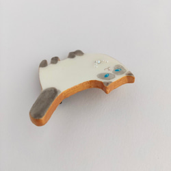 【受注制作】ブローチ／セレブな猫ちゃん 4枚目の画像