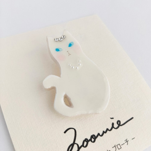 ブローチ／ウエディングキャット(白ネコレディ) ブローチ zoomie 通販