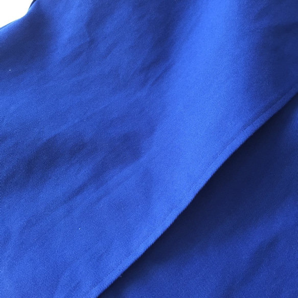 ちいさい襟のハンサムコート　コットンツイル　一枚仕立て　ラグラン袖 ブルー 9枚目の画像