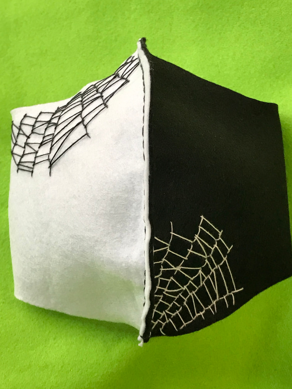蜘蛛の巣マスク兼マスクカバー　洗濯OK 4枚目の画像