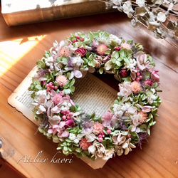 オレガノピンクの 紫陽花リース リース Atelier kaori 通販 12077927