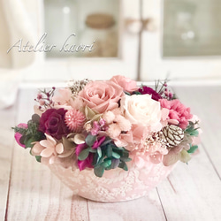 専用 フラワーアレンジ♡⃛パンプキン(ホワイト) 早割り】ホワイトパンプキンのフラワーアレンジ（パールホワイト