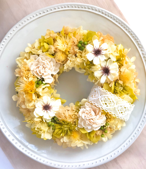 菜の花畑リース 〜プリザーブドフラワー リース Atelier kaori 通販
