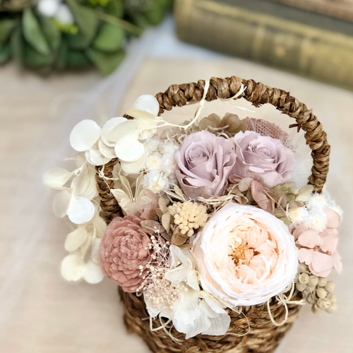 幸せの♡花かご ～フラワーアレンジメント プリザーブドフラワー