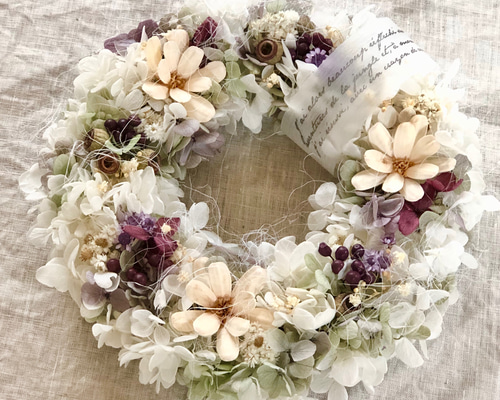 紫陽花リース 〜グリーンパープル リース Atelier kaori 通販