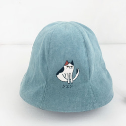 【免運】發呆眼神的乳牛貓 單寧牛仔漁夫帽  Bucket Hat 情侶 第2張的照片