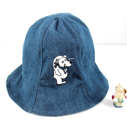 【免運】賊賊的貪吃北極熊 單寧牛仔漁夫帽  Bucket Hat 情侶 親子 家庭 第2張的照片