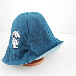 【免運】賊賊的貪吃北極熊 單寧牛仔漁夫帽  Bucket Hat 情侶 親子 家庭 第4張的照片