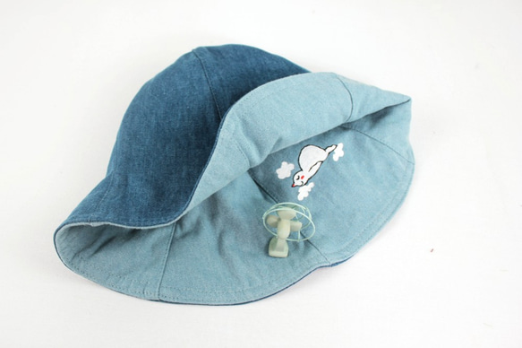 【免運】作白日夢的小麻糬 單寧牛仔漁夫帽  Bucket Hat 情侶 親子 家庭 第5張的照片