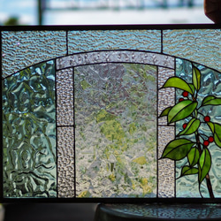 「さくらんぼ」ステンドグラスのパネル 1枚目の画像