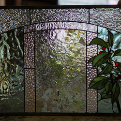 「さくらんぼ」ステンドグラスのパネル 2枚目の画像