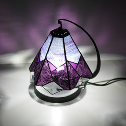 「カットガラスが入った青紫のランプ」 4枚目の画像