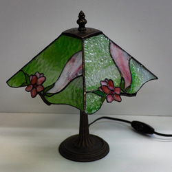 「桃の花のランプ」春色　ピンク　グリーン　緑 3枚目の画像