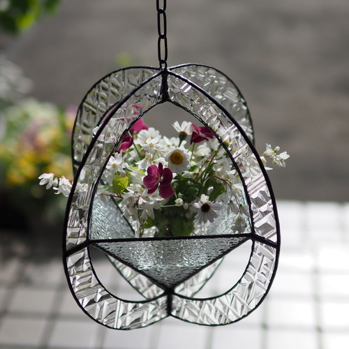 テラリウム 円形（丸）型」ステンドグラス・フラワーアレンジ