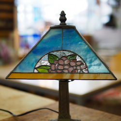 「紫陽花のランプ」照明　ステンドグラス 6枚目の画像