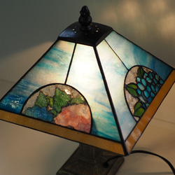 「紫陽花のランプ」照明　ステンドグラス 9枚目の画像