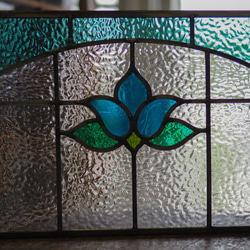 「アンティーク調ステンドグラスパネル・N」アンティーク調　レトロ　ケイム組み 2枚目の画像