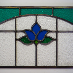 「アンティーク調ステンドグラスパネル・N」アンティーク調　レトロ　ケイム組み 3枚目の画像