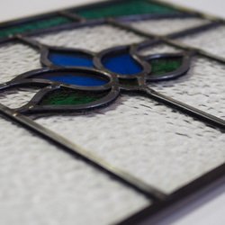 「アンティーク調ステンドグラスパネル・N」アンティーク調　レトロ　ケイム組み 4枚目の画像