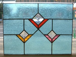 ミニパネル「幾何学（カットガラス）」ステンドグラス　インテリア雑貨・生活道具