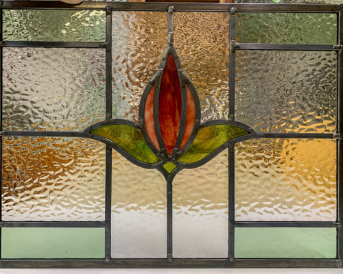 アンティーク　ステンドグラス？パネル　一枚板ガラス ステンドグラス パネル アンティークガラス使用