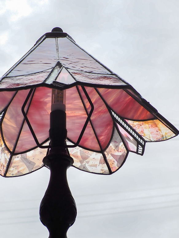 「フェアリー　ウィングス（ピンク）」ステンドグラス・ランプ 5枚目の画像