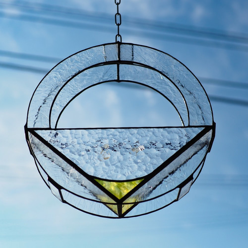 テラリウム円形（平型）ステンドグラス 花器 インテリア雑貨・生活道具