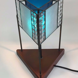 「ブルーのカクテルランプ」・ステンドグラスランプ・照明 3枚目の画像