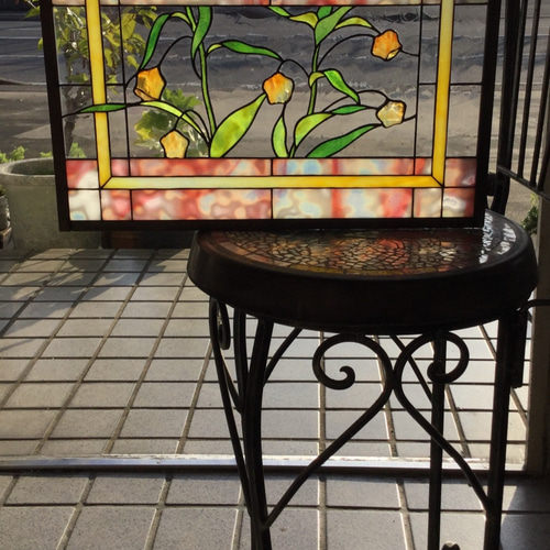 ステンドグラスパネル煙サンタ22-2