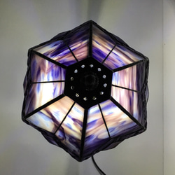 「青紫色のステンドグラスランプ」照明・青紫色のランプ 7枚目の画像
