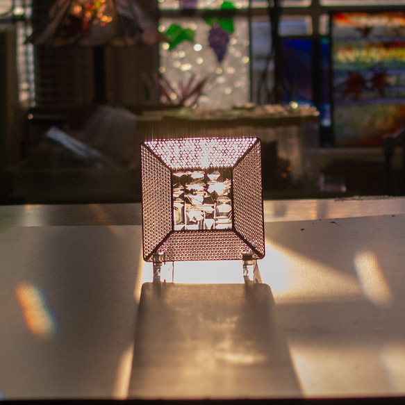 120mmスクエアなステンドグラス（クリアー系）・・・06 サン