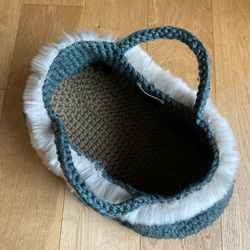 毛糸のファー付きバッグ　❃受注制作❃ 4枚目の画像