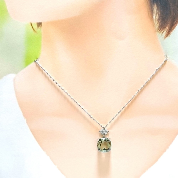 再販多数！ 大きめ！ グリーンアメジスト 天然石 キラキラ 星形 バチカン Ｓ925 12×12mm 5枚目の画像