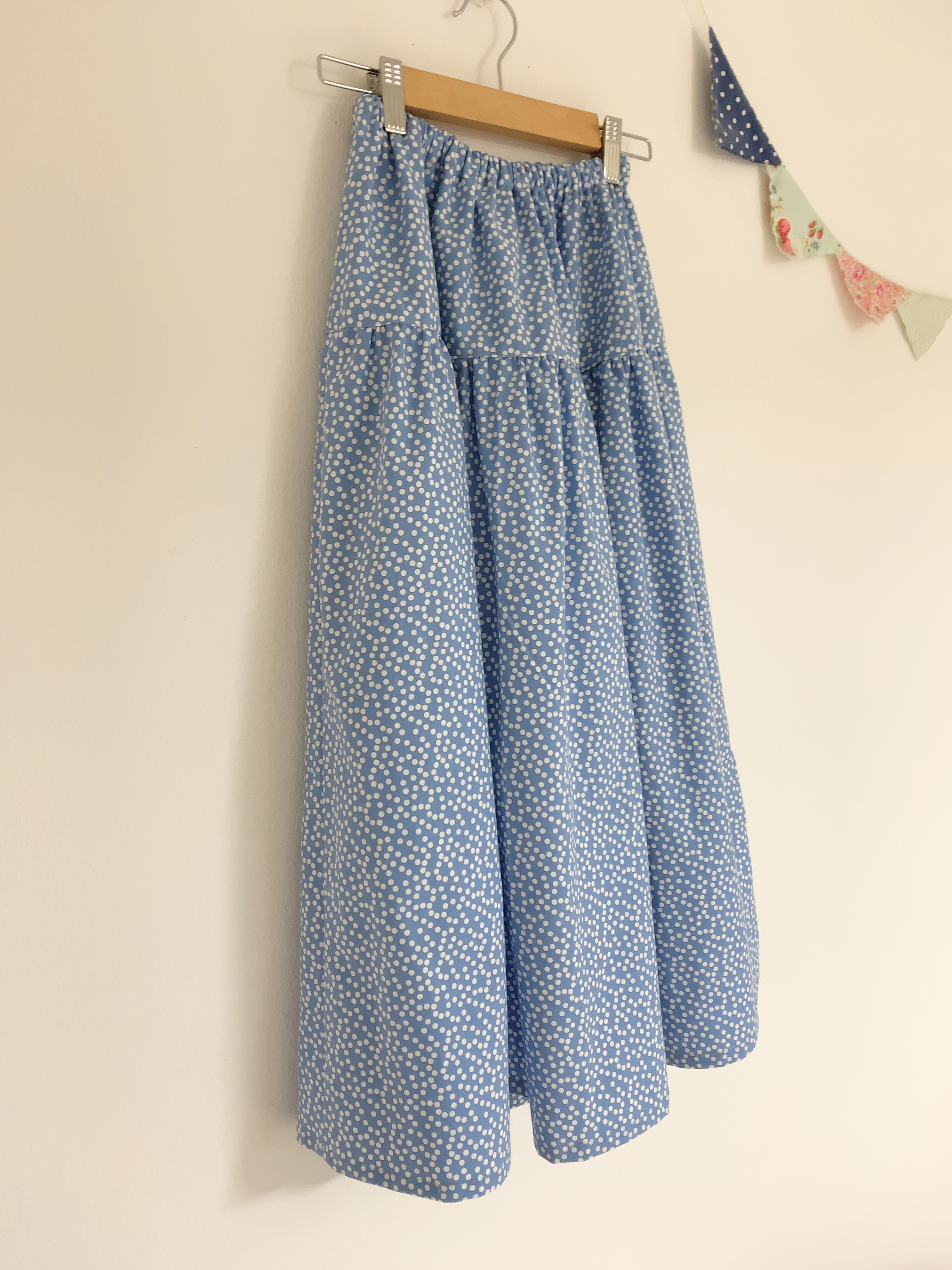 ＊random bubbles♪ロングティアードスカート(light blue)＊