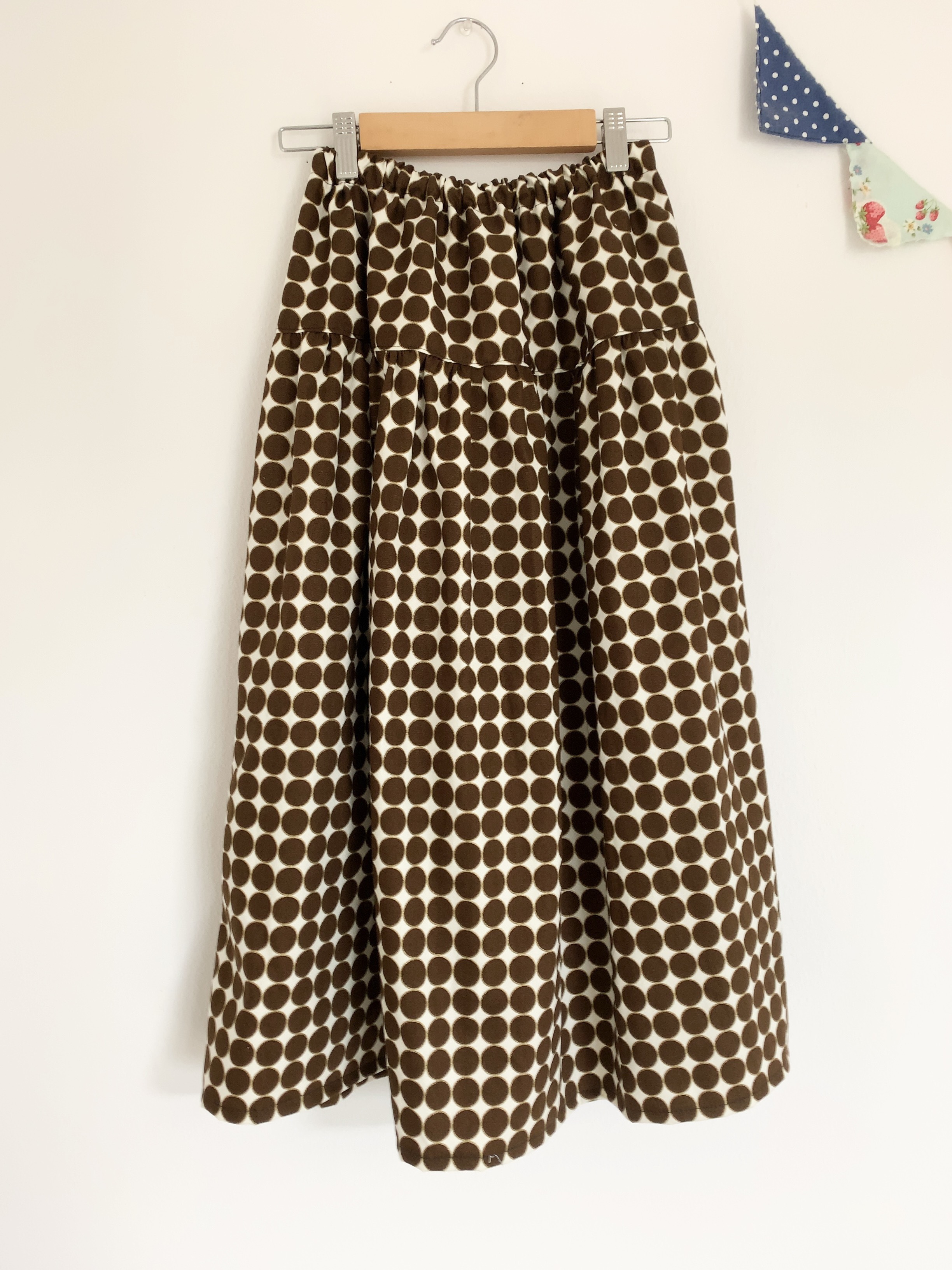 ＊small dots♪ロングティアードスカート(brown)＊