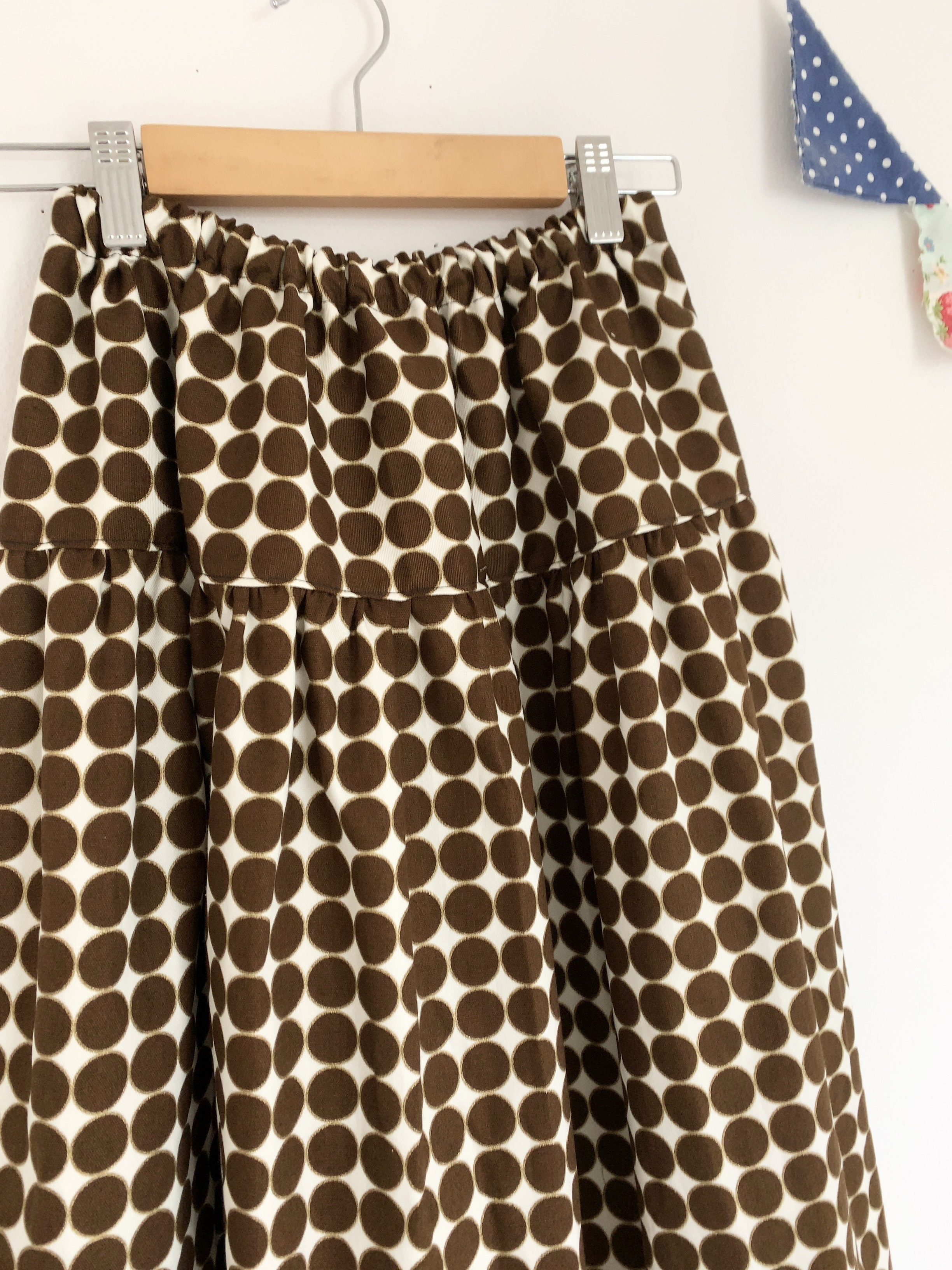 ＊small dots♪ロングティアードスカート(brown)＊