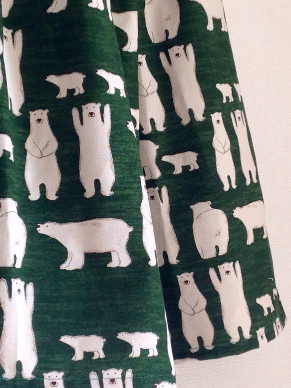 ＊polar bear♪綿麻ティアードスカート(green)＊ 3枚目の画像