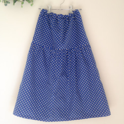 *blue-dot corduroy tiered skirt* 1枚目の画像