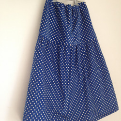 *blue-dot corduroy tiered skirt* 2枚目の画像