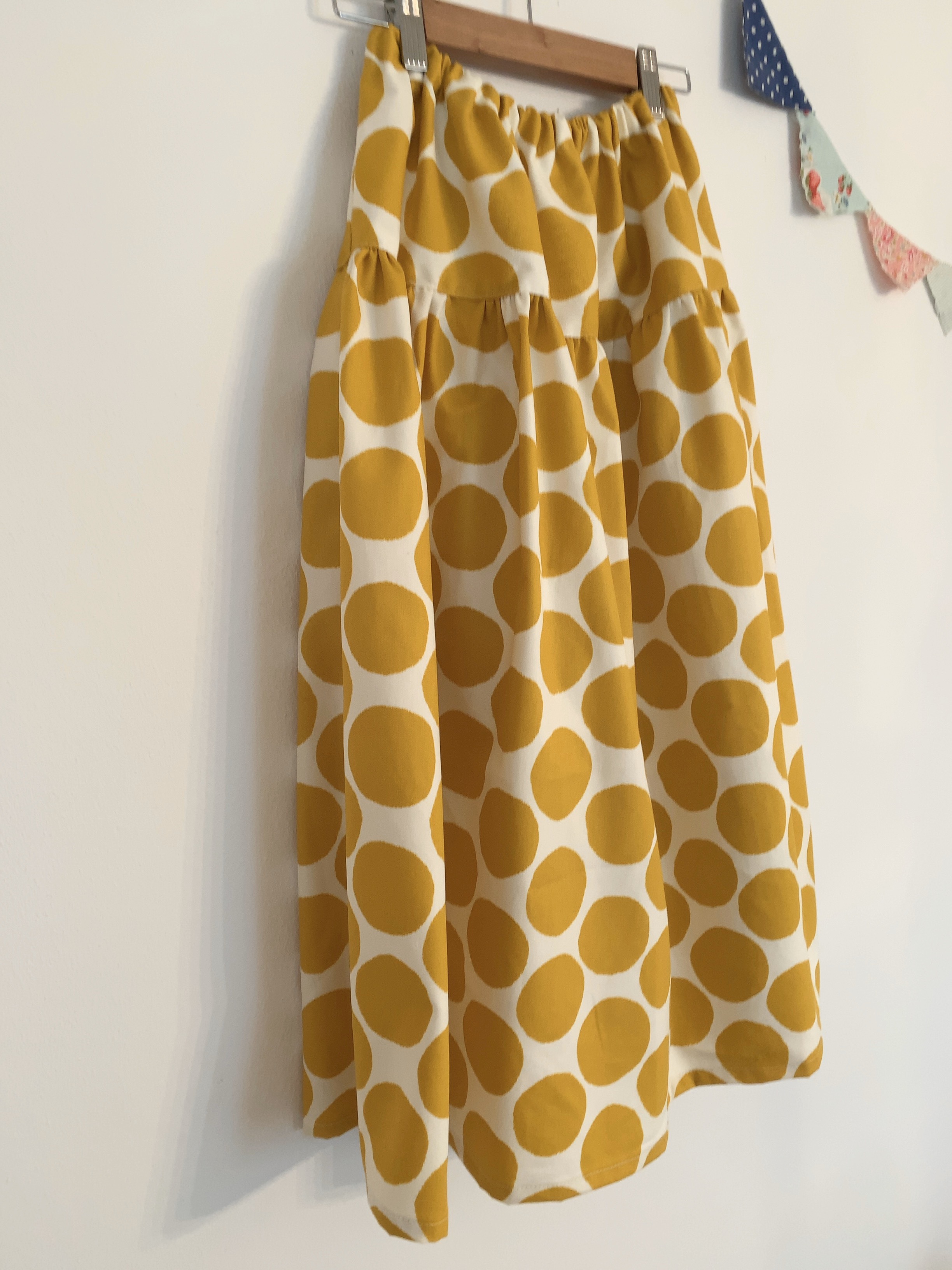 ＊paint circles♪ロングティアードスカート(yellow)＊