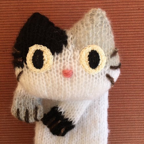 ヴィンテージ　毛糸ねこちゃんプランター　♡ 送料込み 棒針編みの猫さんパターン 冊子＆データ送信 andeBoo