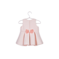 宇宙綿の弓のドレス（淡いピンク）、子供用ドレス、甘いスタイル、ドレス 2枚目の画像
