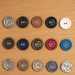 くるみボタンです。 レザーでクルんだ2つ穴の縁付くるみボタン (2ケセット・23mm) ボタン