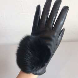 FOXファーレザー手袋 サイズL 1枚目の画像