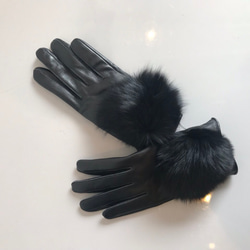 FOXファーレザー手袋 サイズL 2枚目の画像